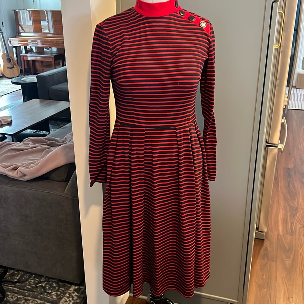 Nautical stripe knit dress